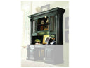 Telluride computer credenza hutch with carved leather doors