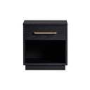 TOV Marlow 17-inch black wood compact storage nightstand