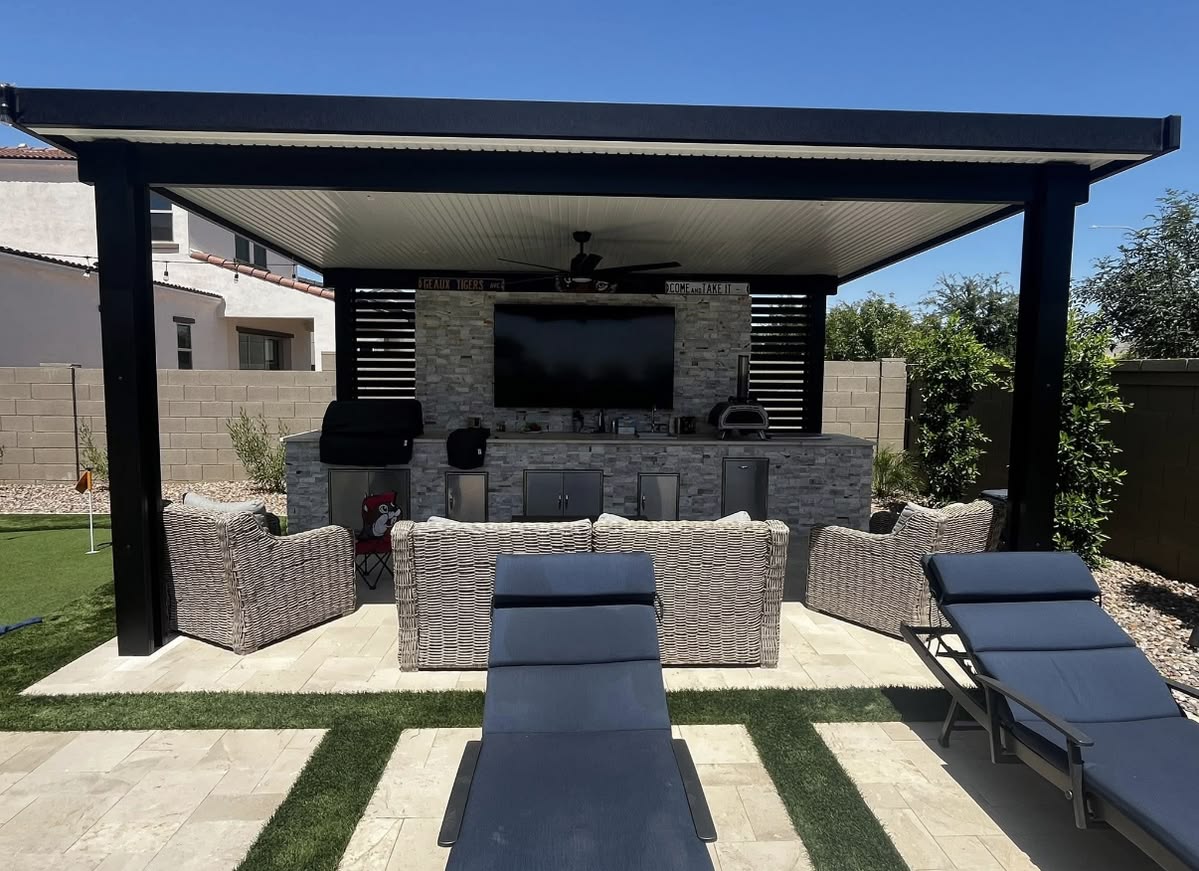 Covered outdoor kitchen