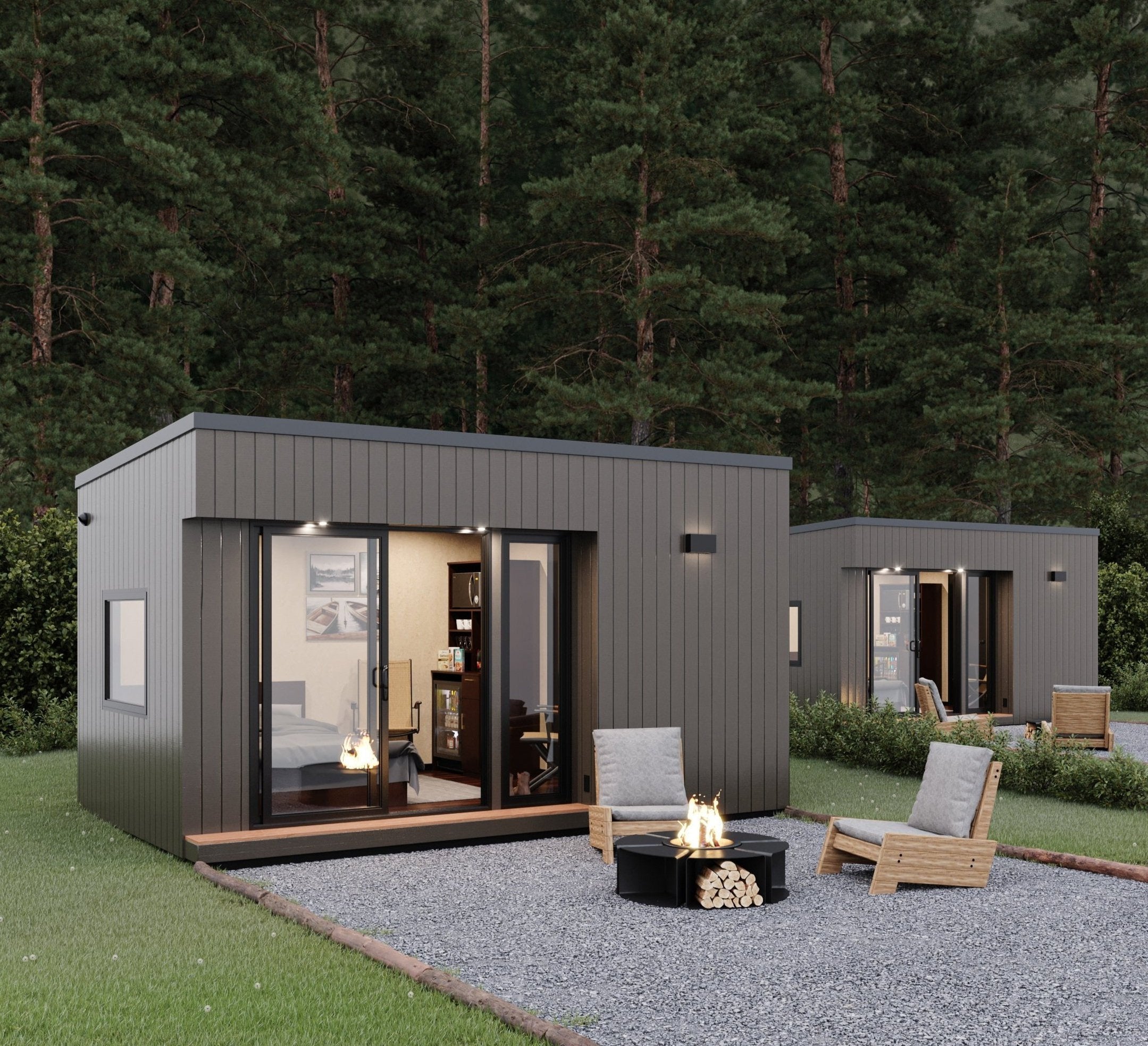Sixteen BnB exterior in a woodland setting