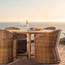 Playa 5 Pc Resin Wicker/Teak Patio Dining Set By Sunset West