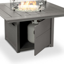 43 Inch Square Recycled Plastic Propane Fire Pit Table in Sand by POLYWOOD