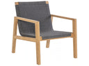 Royal Teak Collection Admiral Outdoor Teak and Synthetic Rope Accent Chair in Sand