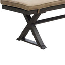 Brooklyn 3 Pc Aluminum Dining Set w/ 86 X 44 Inch Table & Benches in Multi Brown/Sesame by Darlee