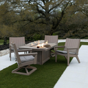 Donoma 54-in Rectangular Recycled Plastic Propane Fire Pit Table in Light Grey by Berlin Gardens