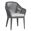 Milano 7 Piece Olefin Rope & Aluminum Patio Dining Set W/ Dining Table & Sunbrella Echo Ash Cushions By Sunset West
