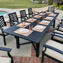 Palm Springs 11 Pc Aluminum Dining Set w/ 118 X 40-in Extendable Dining Table in Antique Bronze/Beige by Darlee