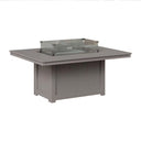 Donoma 5 Pc Recycled Plastic Rectangular Fire Pit Dining Set in Light Grey by Berlin Gardens