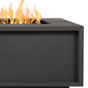 Treme 60 Inch Rectangular Powder Coated Steel Natural Gas Fire Pit Table in Weathered Slate by Lakeview Outdoor Designs (Ships Propane w/ Conversion Kit)