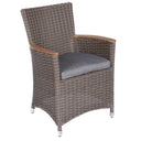 Helena 7 Piece Wicker Patio Dining Set W/ 72 X 39 Inch Rectangular Extension Table By Royal Teak Collection - Gray Wicker