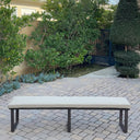 Atlantis 5 Pc Aluminum Dining Set w/ 2 Swivel Rocker Dining Arm Chairs & 2 Three Person Benches in Walnut/Beige by Darlee