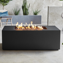 Covewood 72-in Rectangular Aluminum Propane Fire Pit Table in Charcoal by BBQGuys Signature