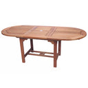 Sailmate 5 Piece Teak Patio Dining Set W/ 60 X 35 Inch Oval Extension Table By Royal Teak Collection - Gray Sling