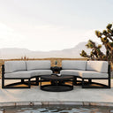 Misty Cove 4 Pc Aluminum Seating Set - Curved Sectional in Black/Cast Silver by Lakeview Outdoor Designs