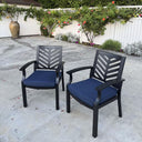 Palm Springs 11 Pc Aluminum Dining Set w/ 118 X 40-in Extendable Dining Table in Antique Bronze/Navy by Darlee