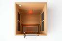 Lumin One infrared sauna top-down interior layout view