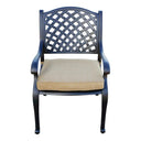 Nassau 7 Pc Cast Aluminum Dining Set w/ 72 X 42 Inch Series 30 Table & 2 Swivel Rockers in Antique Bronze/Sesame by Darlee