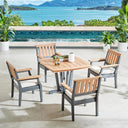 Sabine Landing 5 Pc Dining Set w/ Armchairs in Gray by Lakeview Outdoor Designs