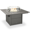 43 Inch Square Recycled Plastic Propane Fire Pit Table in Sand by POLYWOOD