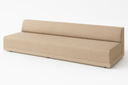 Ebel Grande 105-inch outdoor woven wicker armless sofa section with wood base