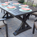 Brooklyn 7 Pc Aluminum Dining Set w/ 67 X 39 Inch Table in Multi Brown/Sesame by Darlee
