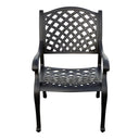 Nassau 7 Pc Cast Aluminum Dining Set w/ 72 X 42 Inch Series 30 Table & 2 Swivel Rockers in Antique Bronze/Sesame by Darlee