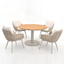 Avery Island 5 Pc Aluminum Dining Set in Gray by Lakeview Outdoor Designs