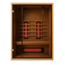 Lumin Two infrared sauna interior with door open showing heaters
