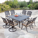 Ocean View 9 Pc Cast Aluminum Dining Set w/ Swivel Rockers by Darlee