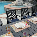 Palm Springs 11 Pc Aluminum Dining Set w/ 118 X 40-in Extendable Dining Table in Antique Bronze/Navy by Darlee