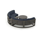 Misty Cove 4 Pc Aluminum Seating Set - Curved Sectional in Black/Canvas Charcoal by Lakeview Outdoor Designs