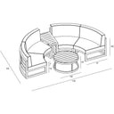 Misty Cove 4 Pc Aluminum Seating Set - Curved Sectional in Black/Cast Silver by Lakeview Outdoor Designs