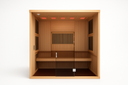Lumin Three infrared sauna overhead interior view with benches