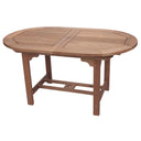 Sailmate 5 Piece Teak Patio Dining Set W/ 60 X 35 Inch Oval Extension Table By Royal Teak Collection - Gray Sling