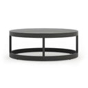 Misty Cove 4 Pc Aluminum Seating Set - Curved Sectional in Black/Canvas Charcoal by Lakeview Outdoor Designs