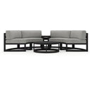 Misty Cove 4 Pc Aluminum Seating Set - Curved Sectional in Black/Cast Silver by Lakeview Outdoor Designs