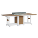 Garden Classic 96-in Rectangular Polyresin Propane Fire Pit Dining Table in Teak/White by Berlin Gardens