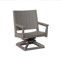 Donoma 5 Pc Recycled Plastic Rectangular Fire Pit Dining Set in Light Grey by Berlin Gardens
