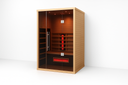 Lumin Two infrared sauna side angle showing hemlock construction