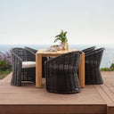 Cabo 7 Pc Teak Patio Dining Set w/ Teak Table By Sunset West
