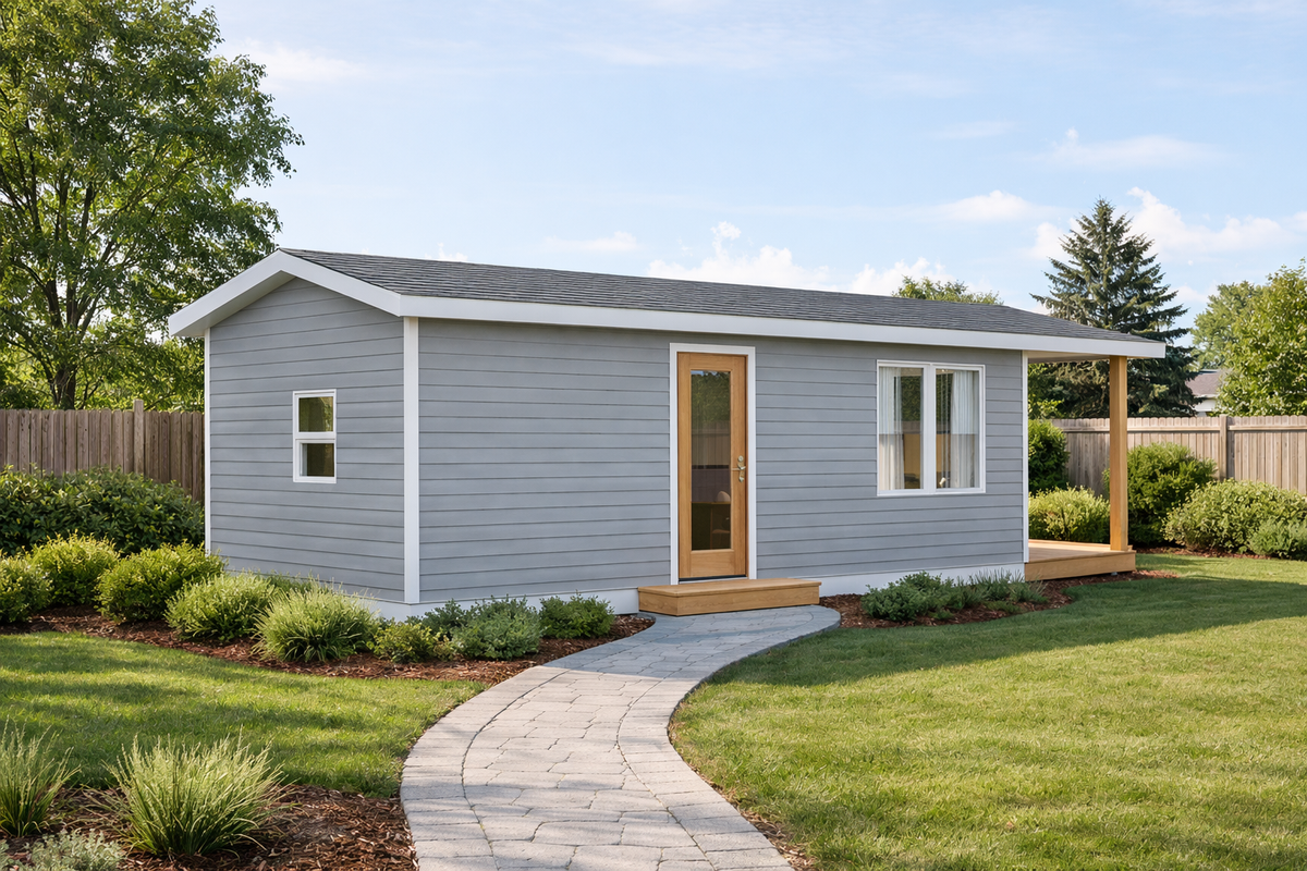 Irontown Sledhaus 300 modular home — exterior view