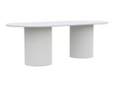 Azzurro Living Palma Matte White Aluminum Oval Outdoor Dining Table
