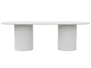 Azzurro Living Palma Matte White Aluminum Oval Outdoor Dining Table