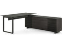 BDI Corridor L-shaped executive desk in charcoal stained ash
