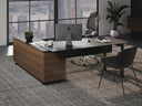 BDI Corridor Natural Walnut office set lifestyle view