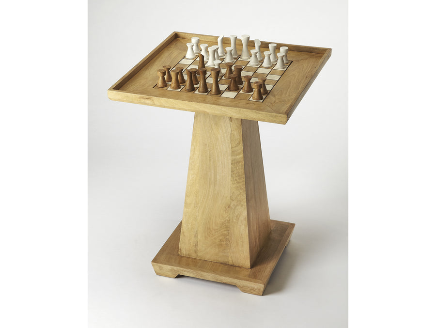 Butler Levon natural mango wood chess and checkers game table — product photo 2