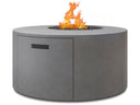 Ebel Bellino Aluminum Round Fire Pit Table with Lid in Concrete Finish