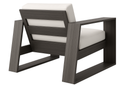 Ebel Novara lounge chair, dark graphite frame, rear angled view showing slatted back