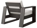 Ebel Novara Aluminum Outdoor Club Accent Chair with Sunbrella Cushions