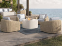 Ebel Bellino Aluminum Round Fire Pit Table with Lid in Concrete Finish